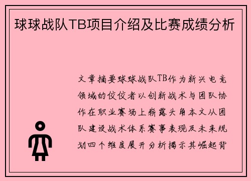 球球战队TB项目介绍及比赛成绩分析